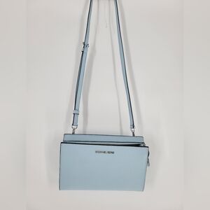 MICHAEL KORS Sheila Small Faux Leather Crossbody Bag Vista Blue
